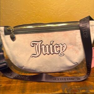 NWT Juicy Couture Pink Velvet & Brown Leather Fanny or Sling Bag MSRP $79
